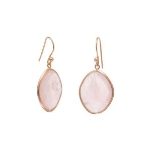 14 Karat Rose Gold Plated Rose Quartz Earrings