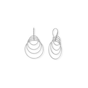 Italian Rhodium Plated Graduated Ring 3-D Earrings