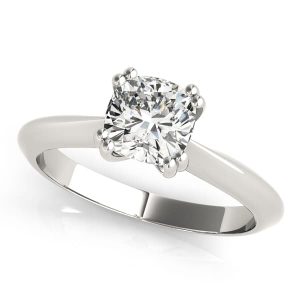 Silver Diamond Solitaire Ring