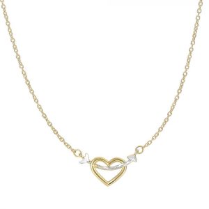 14K Gold Heart & Arrow Necklace
