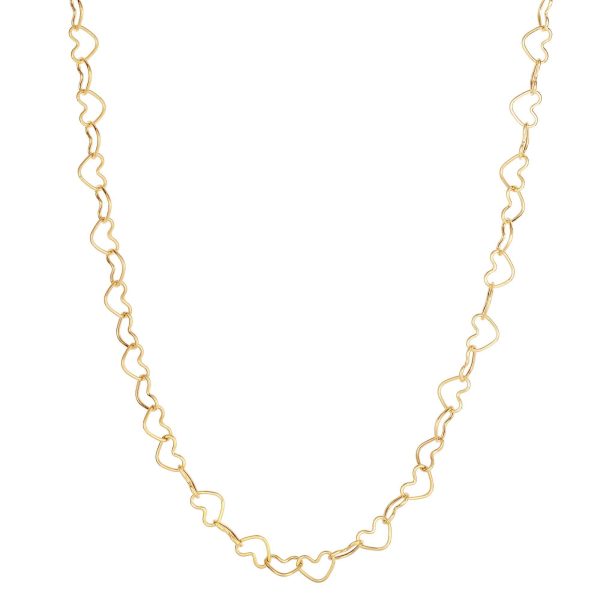 14K Gold Heart Link Necklace