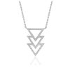 Triple Triangle Pendant with Diamonds in 14k White Gold (1/5 cttw)