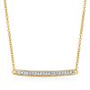 14k Yellow Gold Necklace with Gold and Diamond Bar (1/10 cttw)