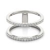 14k White Gold Dual Band Design Ring with Diamonds (1/3 cttw)