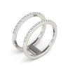 14k White Gold Dual Band Design Ring with Diamonds (1/3 cttw)
