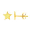 14k Yellow Gold and Enamel Yellow Star Stud Earrings