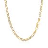 2.6 mm 14k Two Tone Gold Pave Curb Chain