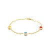 14k Yellow Gold Childs Bracelet with Ladybug Stations