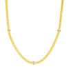 Woven Rope Necklace with Diamond Accents in 14k Yellow Gold