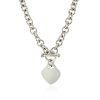 Sterling Silver Rolo Chain with a Heart Toggle Charm and Rhodium Plating