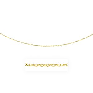 2.5mm 14k Yellow Gold Pendant Chain with Textured Links