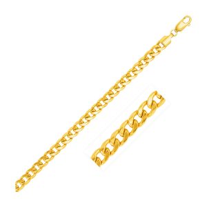 5.3mm 14k Yellow Gold Miami Cuban Semi Solid Bracelet