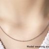 14k White Gold Round Cable Link Chain 1.5mm
