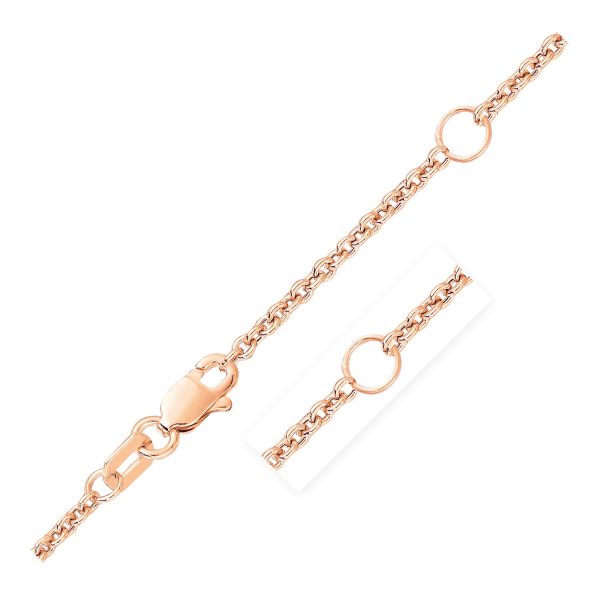 Double Extendable Cable Chain in 14k Rose Gold (1.9mm)