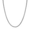 3.8mm Sterling Silver Rhodium Plated Round Box Chain