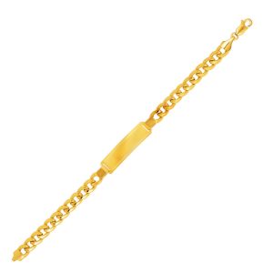 14k Yellow Gold Men's ID Cuban Chain Bracelet