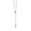Polished Rosary Chain and Bead Necklace in Sterling Silver