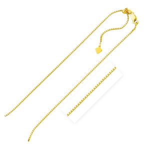 Sterling Silver Yellow Finish 1.4mm Adjustable Box Chain