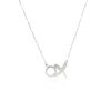 Sterling Silver 18 inch Necklace with XO Pendant with Diamond