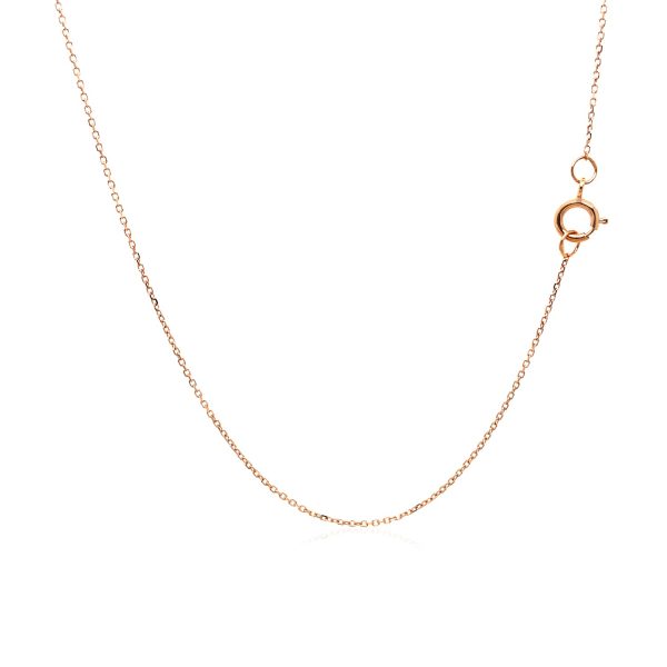 14k Rose Gold Diamond Cut Cable Link Chain 0.7mm