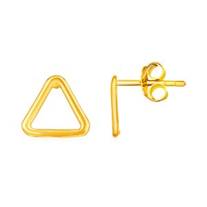 14k Yellow Gold Post Earrings with Open Triangles