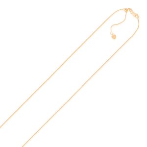 14K Rose Gold Adjustable Cable Chain 0.9mm